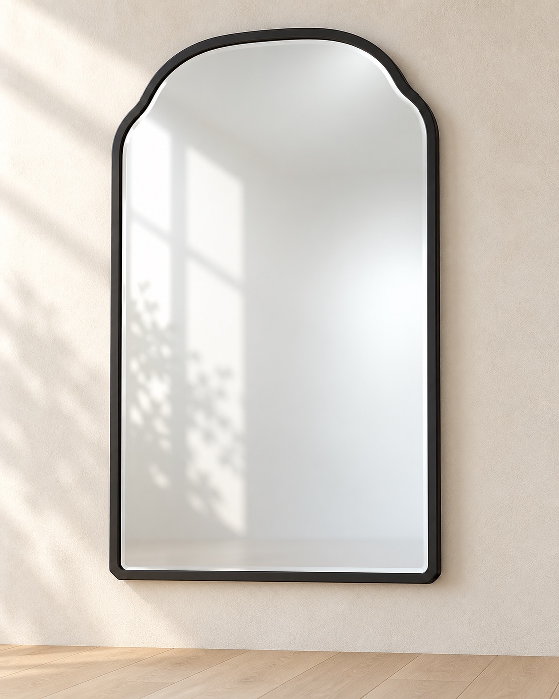 Soft-Arch Black Metal Mirror — hero