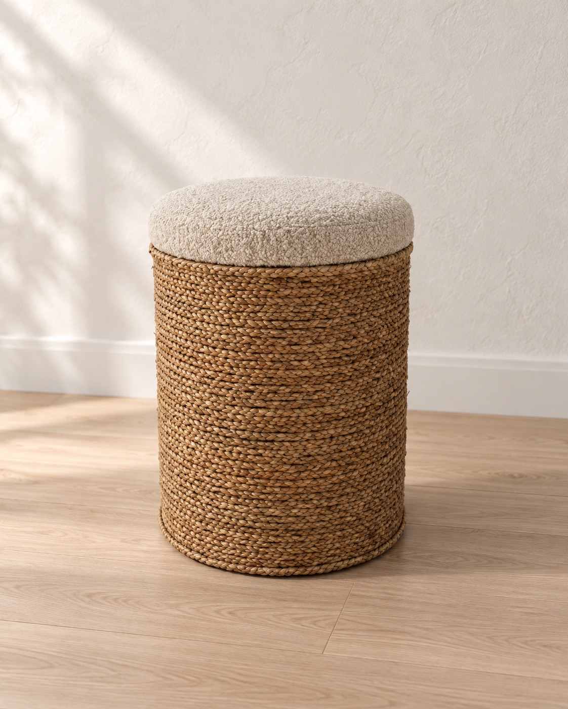 Woven Rope Upholstered Stool — hero