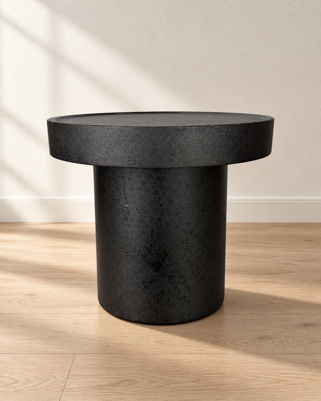 Charcoal Wide Pedestal Side Table — hero